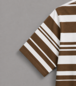 Premium Rust Brown Stripe Drop Shoulder - Image 3